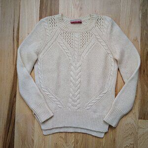 Stefanel Women's Ivory Cable Knit Sweater Size XS